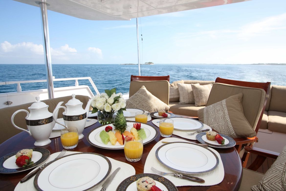 Table setting on yacht