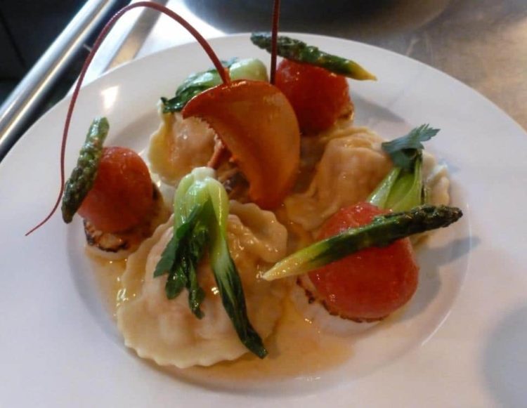 Plate of lobster ravioli