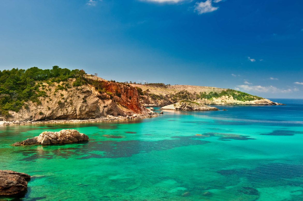 Rocky coastline of Ibiza