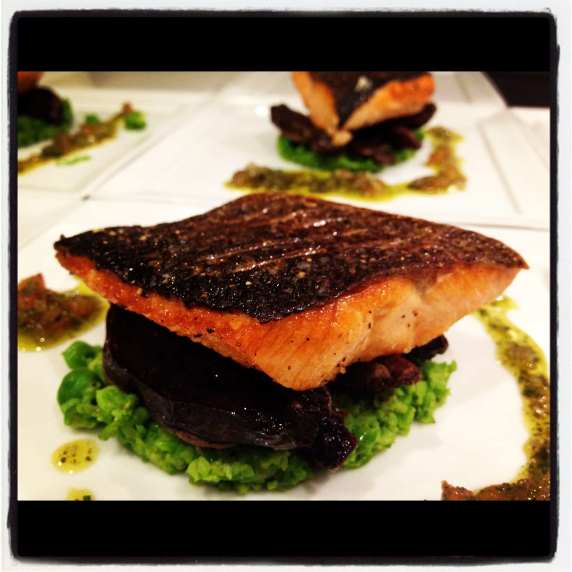 tantalizing wild trout served atop crushed spring peas a recipe straight from the galley of our superyachts