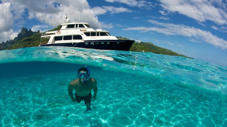 Snorkeling alongside Miss Kulani Yacht