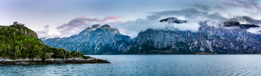 Patagonia with mountains in the background