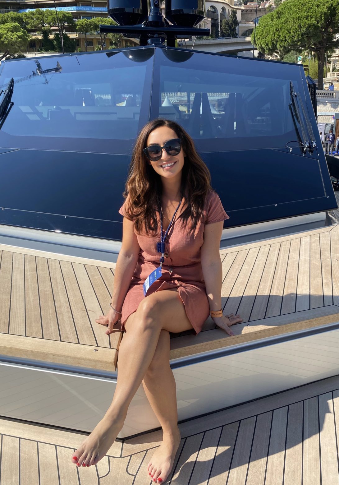 Lucie Gardiner on yacht