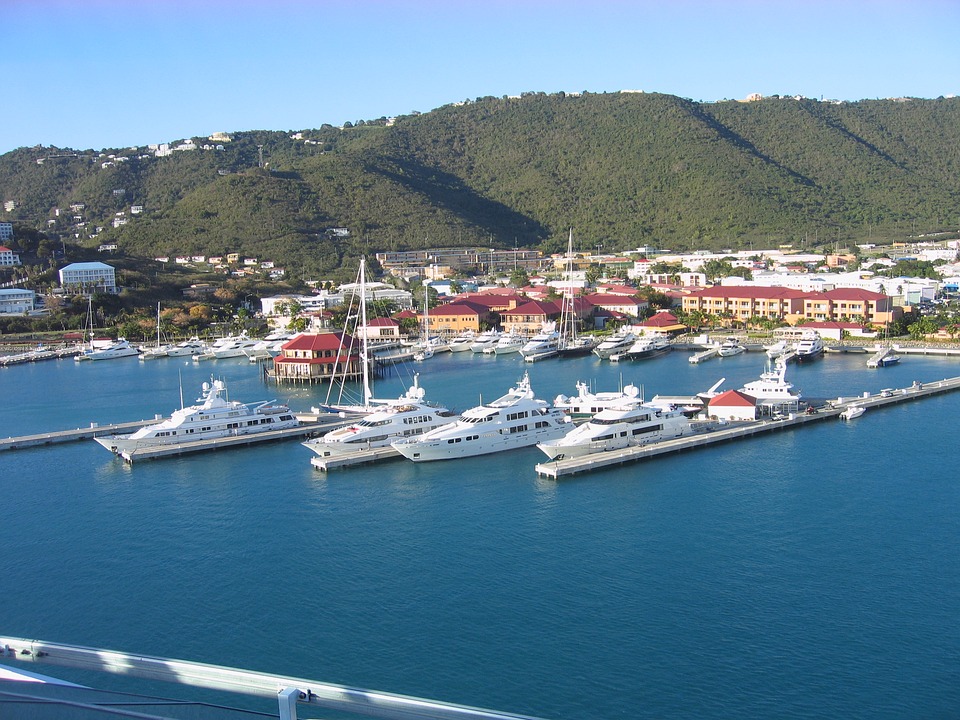 yachts in harbour in US Virgin Islands