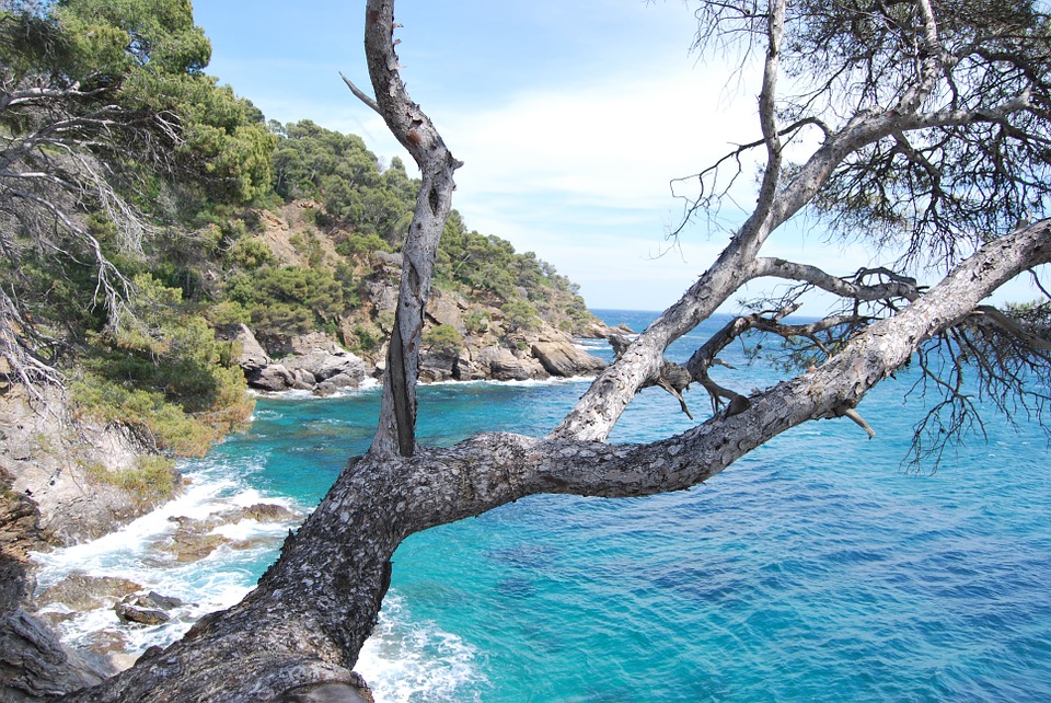 island in French Riviera with turquoise waters