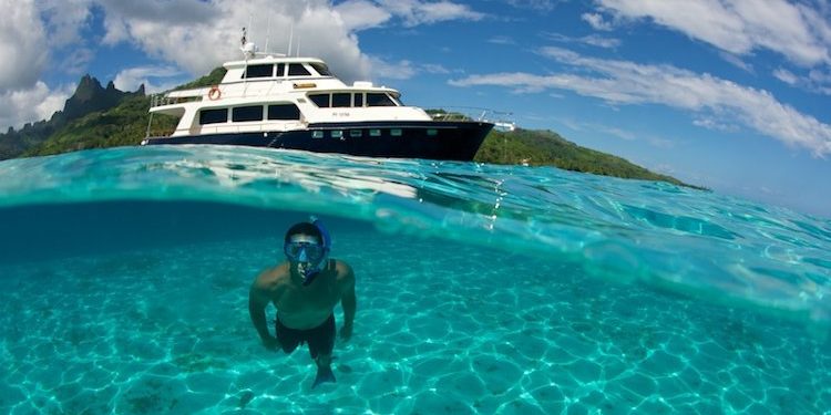 Snorkeling alongside Miss Kulani Yacht